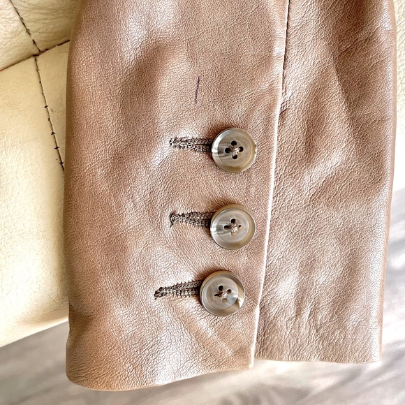 VINCE Leather Blazer jacket lamb skin taupe color, NWT - Picture 14 of 15